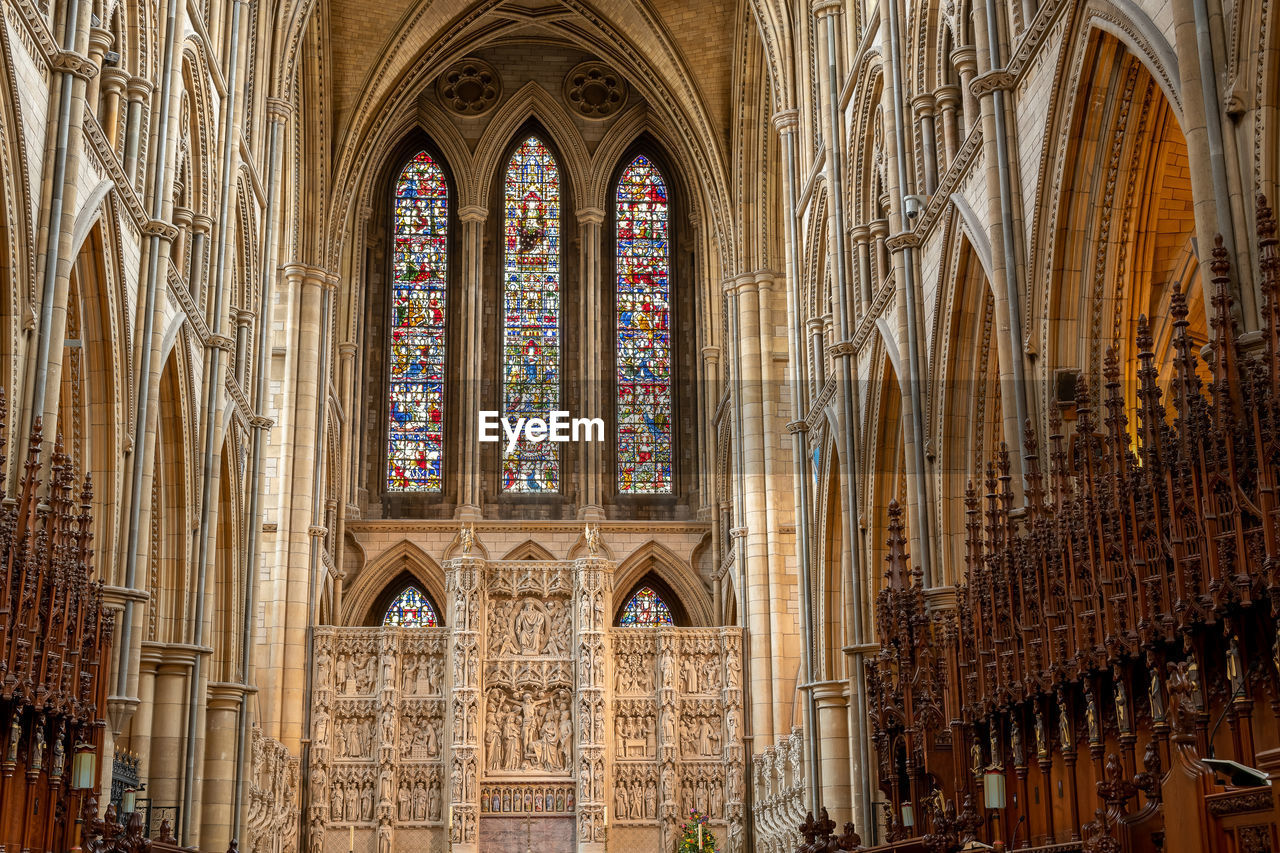 View of the inside of truro cathedral in cornwall