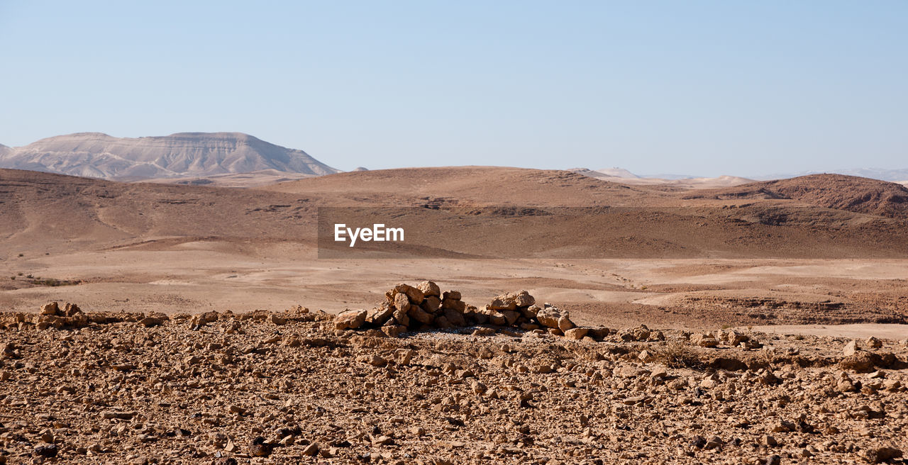 Scenic view of mountains against clear sky