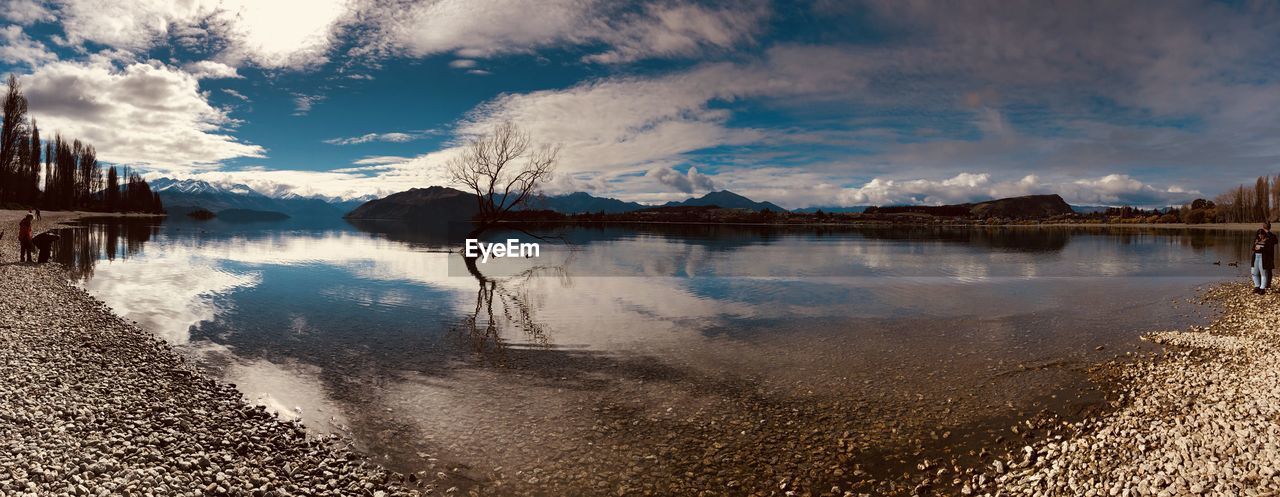 Panoramic view of lake against sky