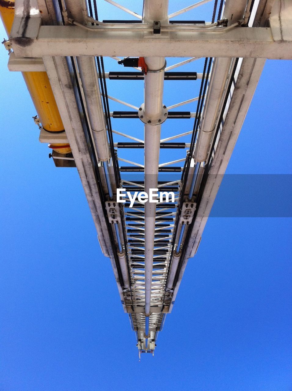 Low angle view of fire truck ladder