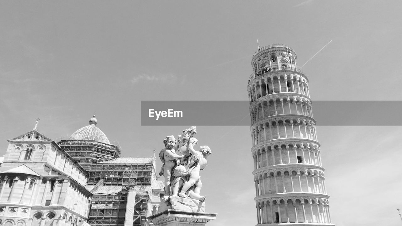 Low angle view of tower in pisa, italy