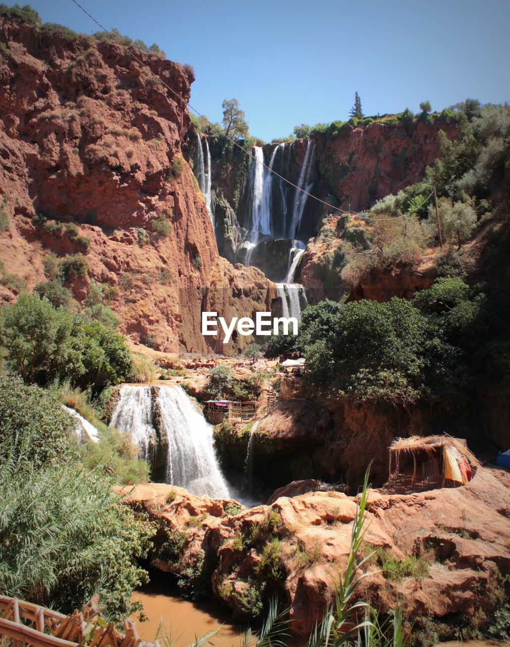 Scenic view of waterfall