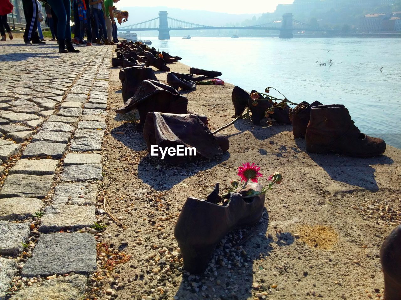 Memorial sculpture by danube river