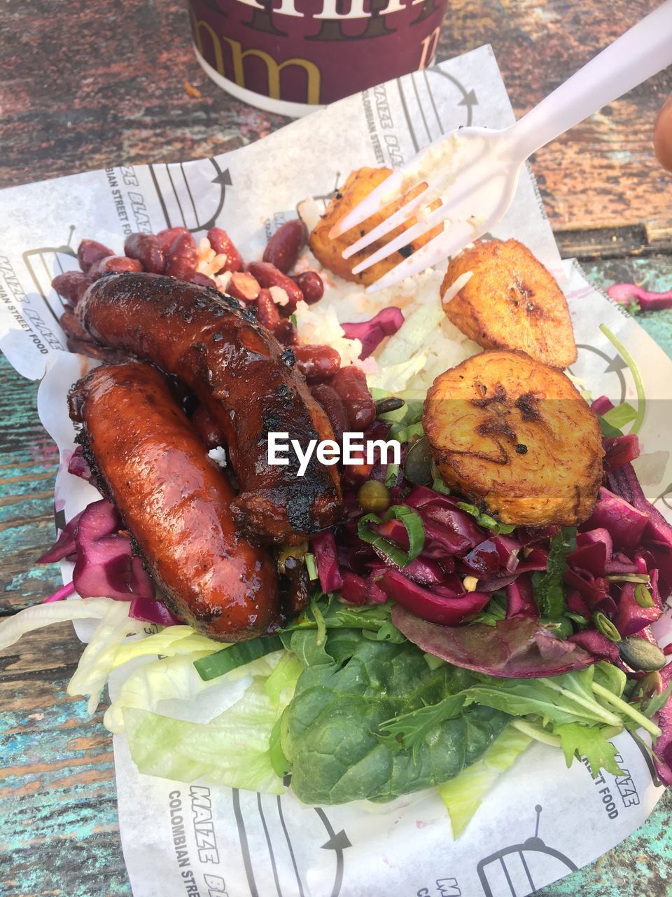 CLOSE-UP OF MEAT ON TABLE