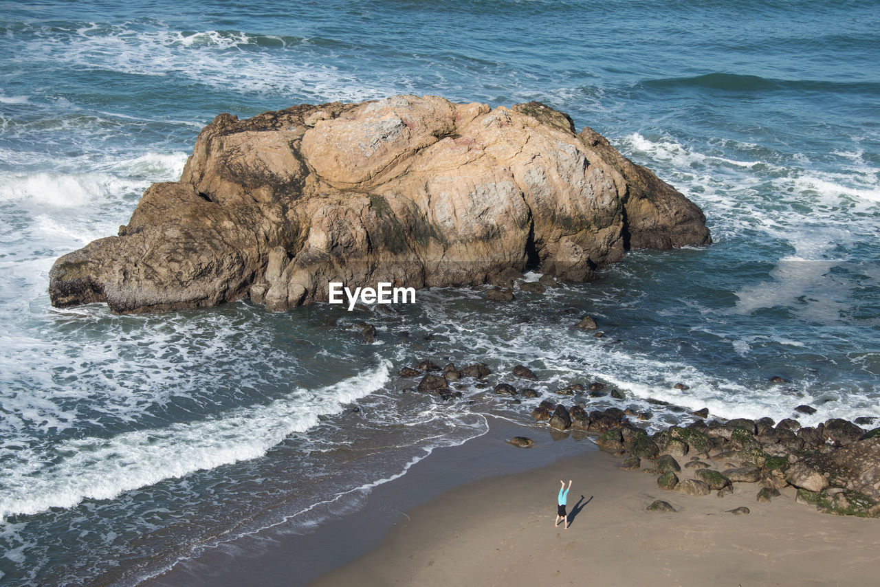 High angle view of sea shore