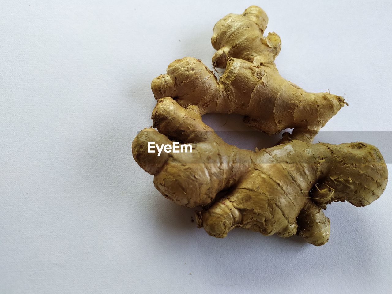 Ginger root ,an essential ingredient on white background.
