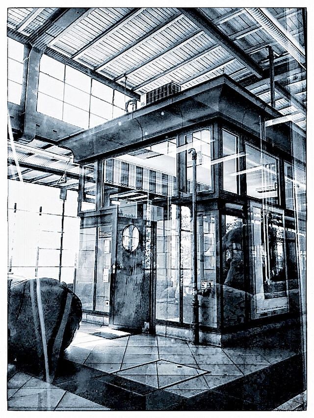 Interior of station building