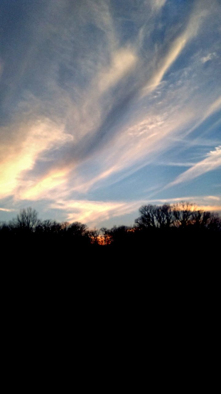 SILHOUETTE LANDSCAPE AGAINST SKY DURING WINTER