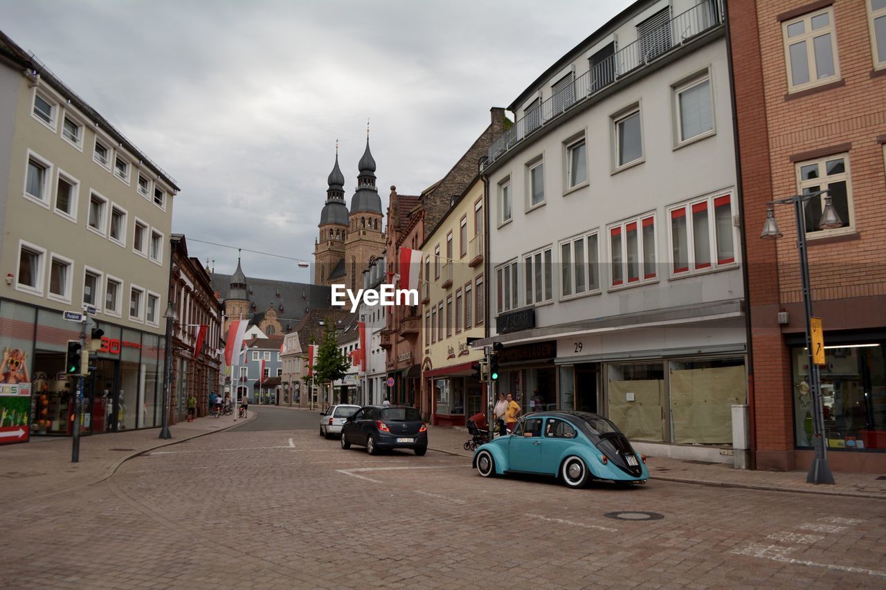 Cars on street in city