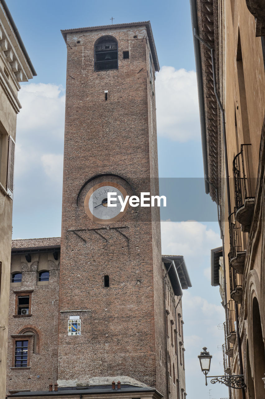 Beautiful clock tower in mantua