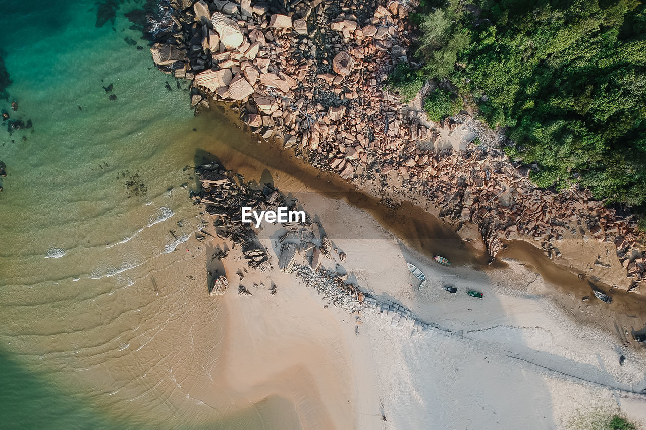 High angle view of beach