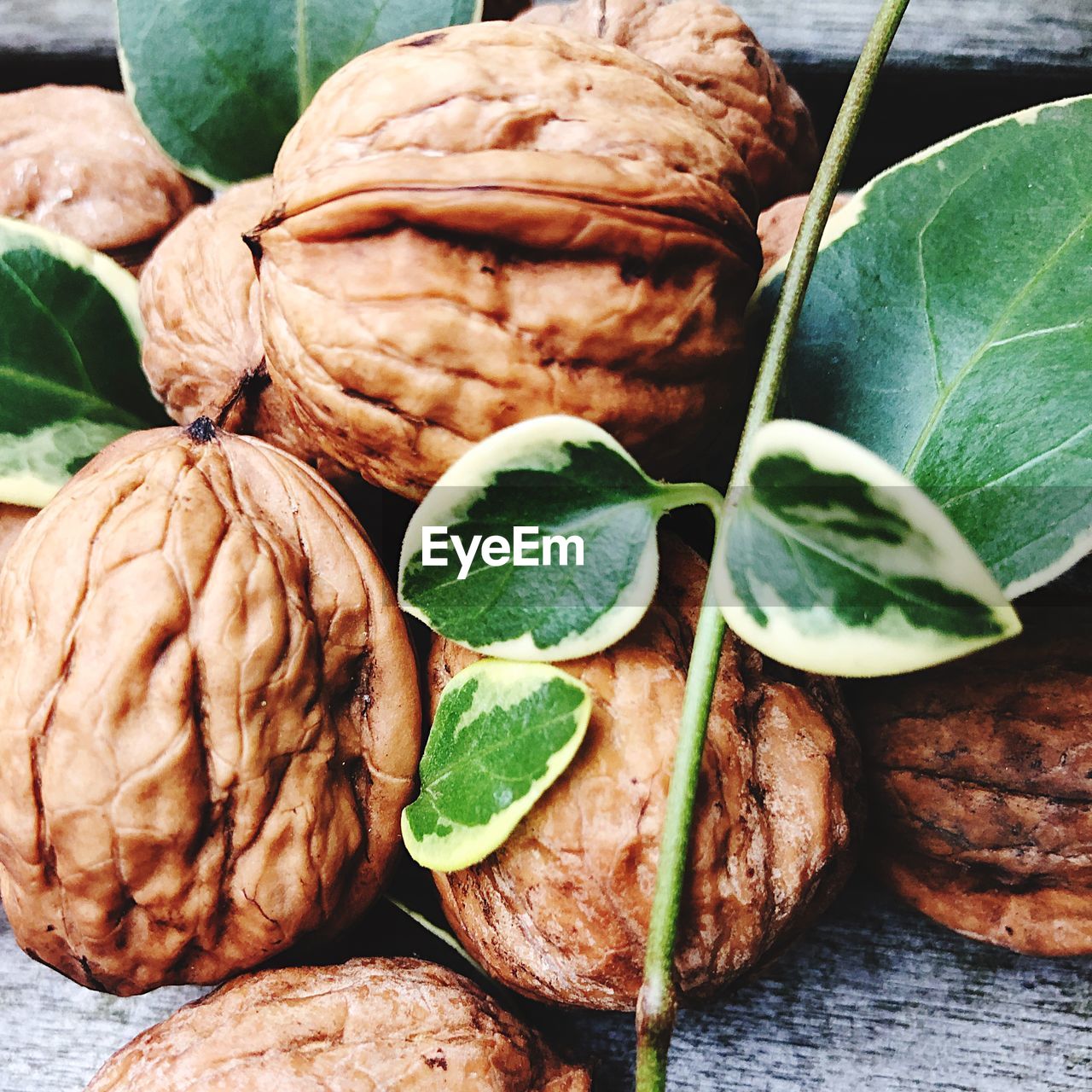 Close-up of walnuts on table