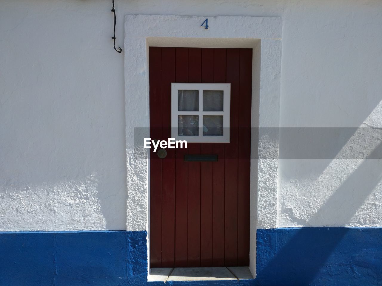 Closed door of building