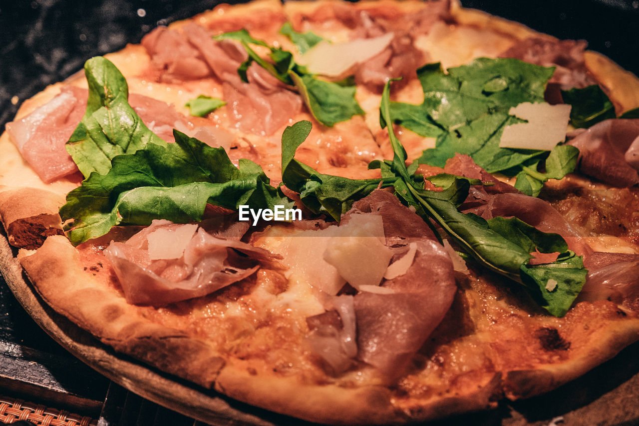 Close-up of pizza on table
