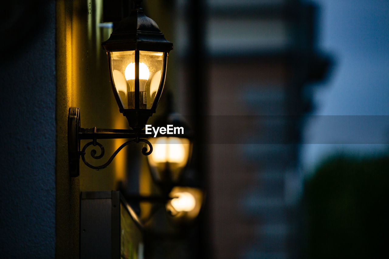 Close-up of illuminated light bulb