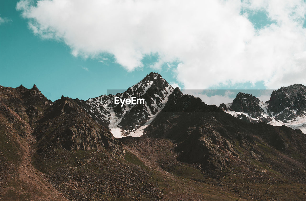 PANORAMIC VIEW OF LANDSCAPE AND MOUNTAINS AGAINST SKY