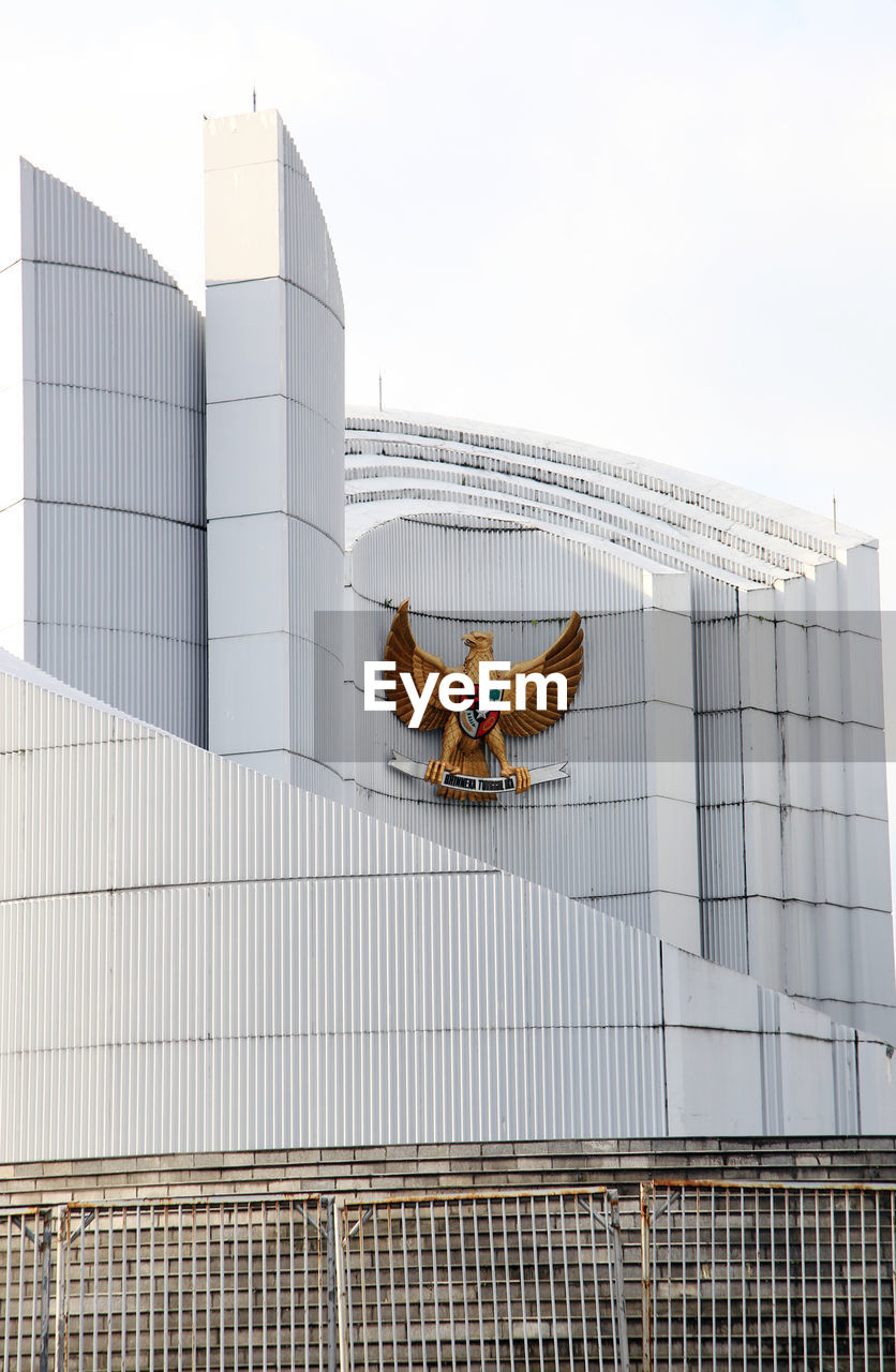 low angle view of modern buildings against sky