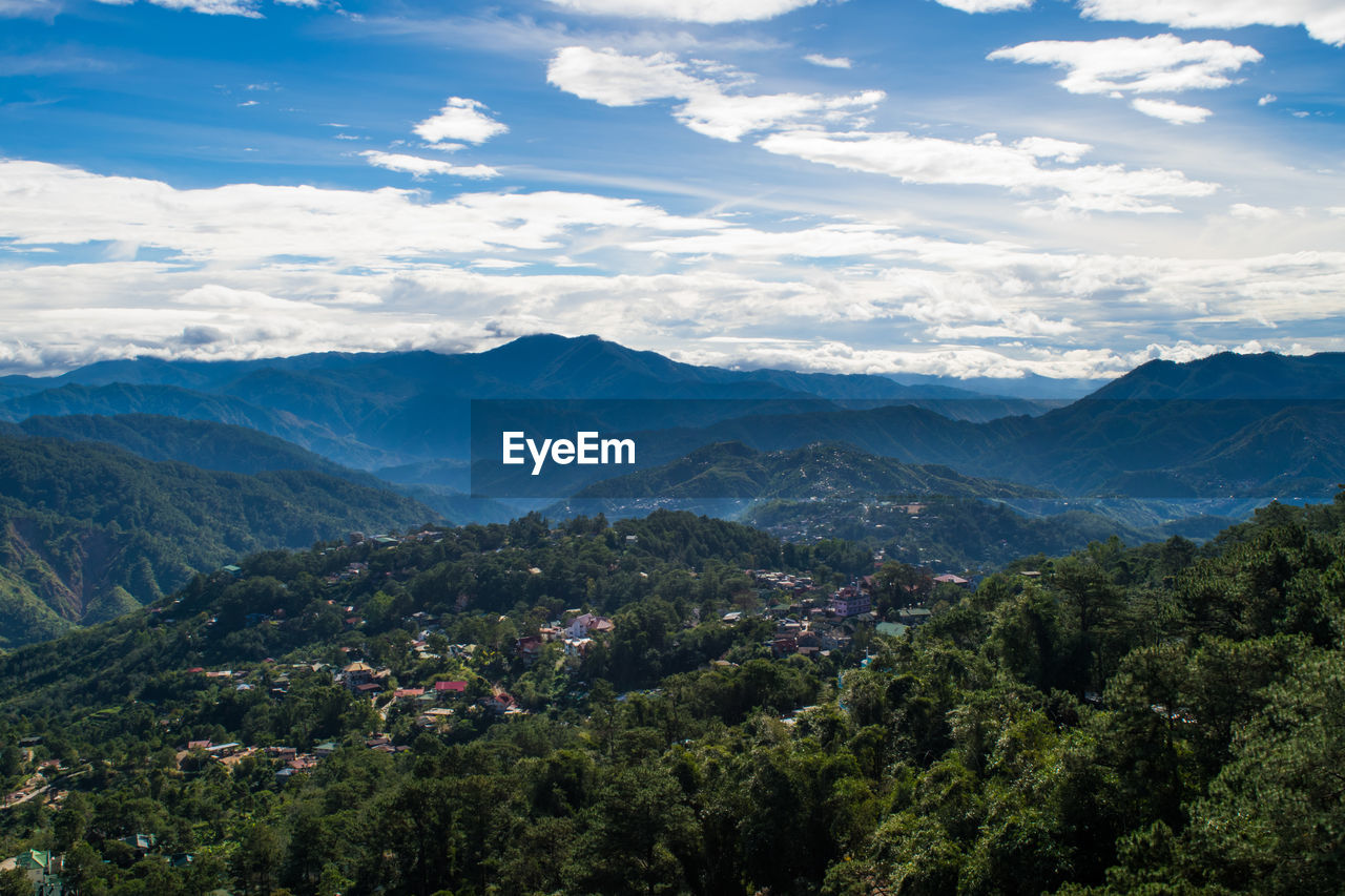 High angle view of landscape against sky