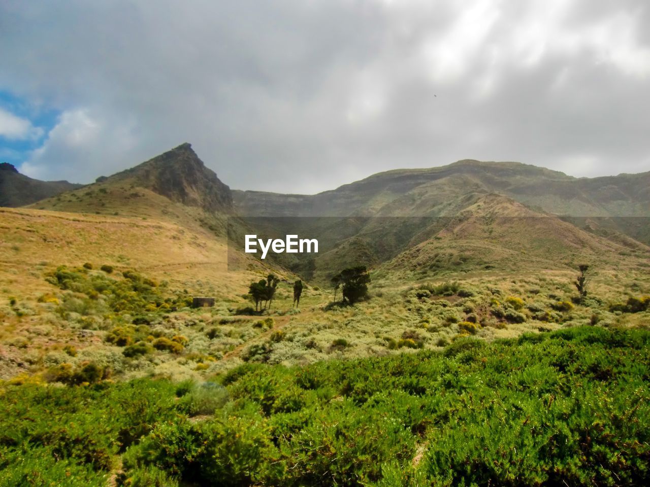 Scenic view of mountains against sky