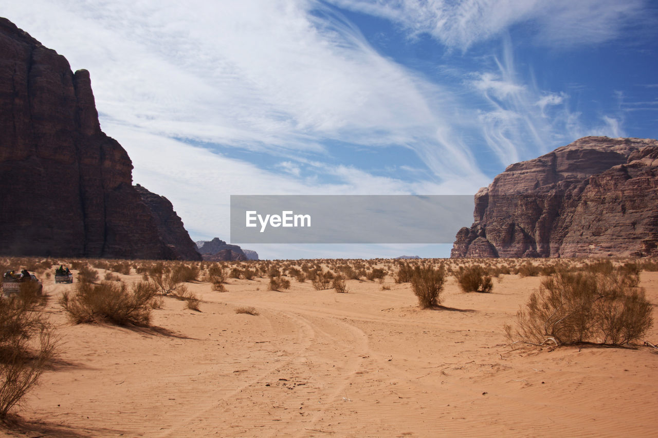 Scenic view of desert against sky