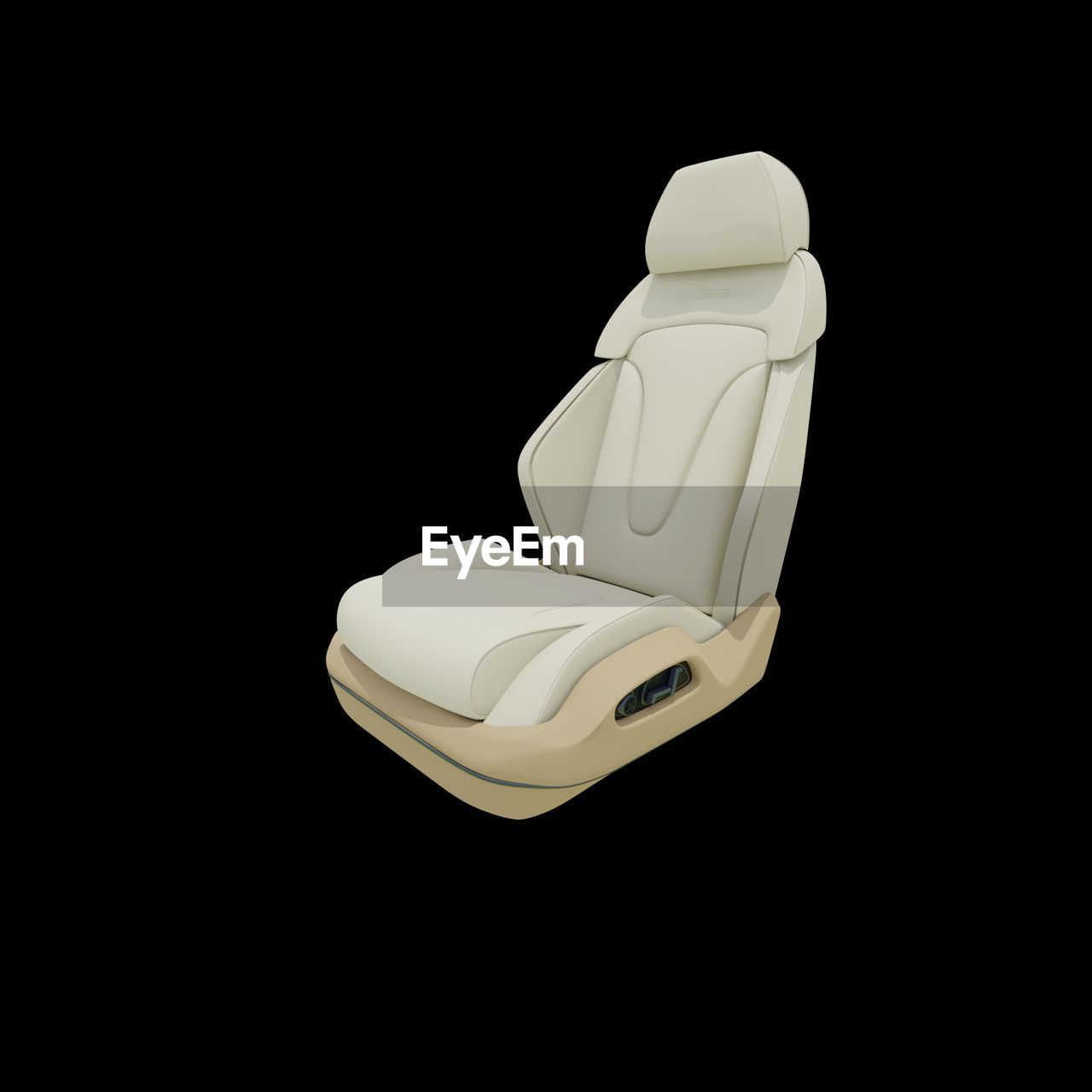 Close-up of empty car seat against black background