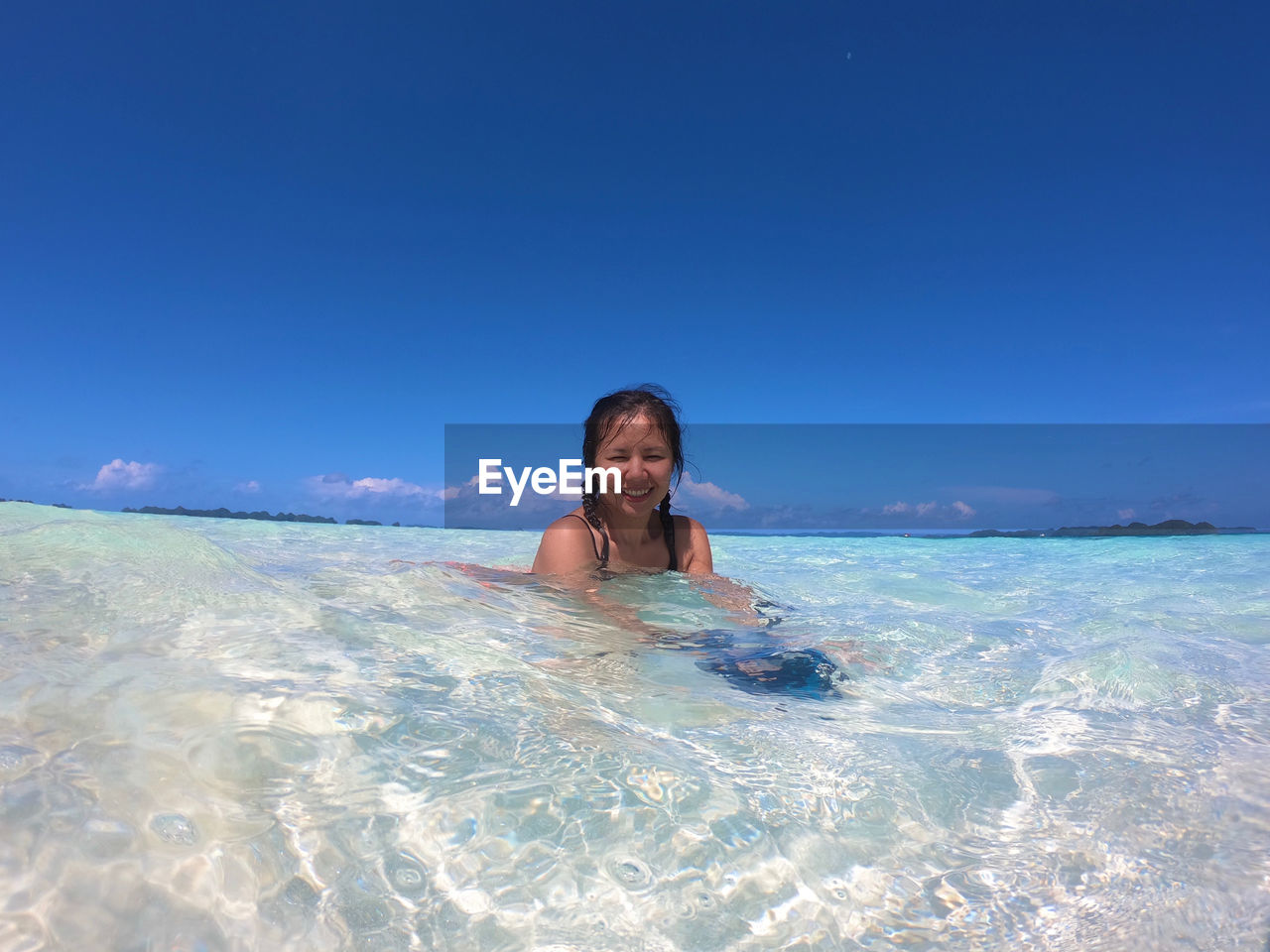 Portrait of smiling me swimming in palau. 