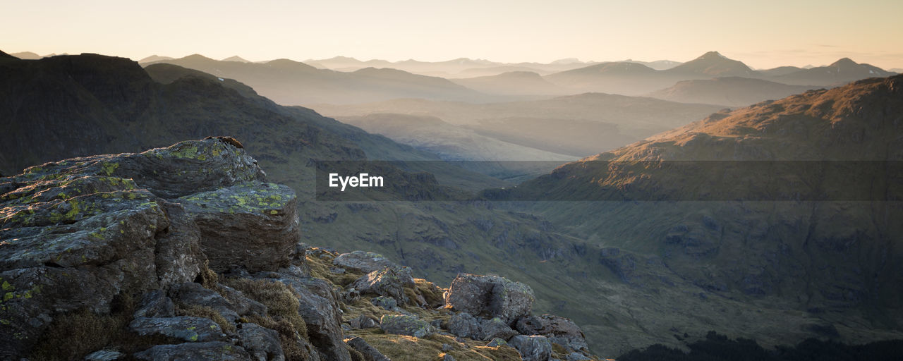 Scenic view of mountains against sky