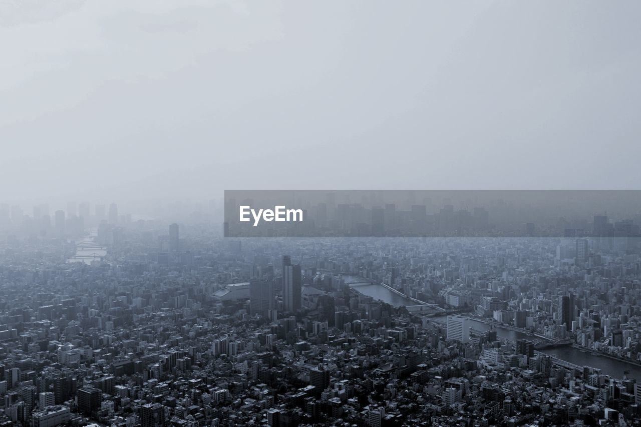 Aerial shot of cityscape