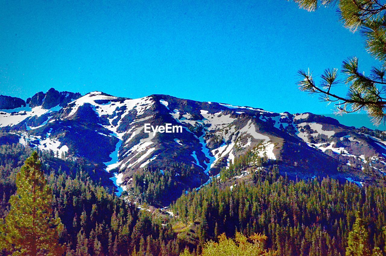 SCENIC VIEW OF SNOWCAPPED MOUNTAIN AGAINST BLUE SKY