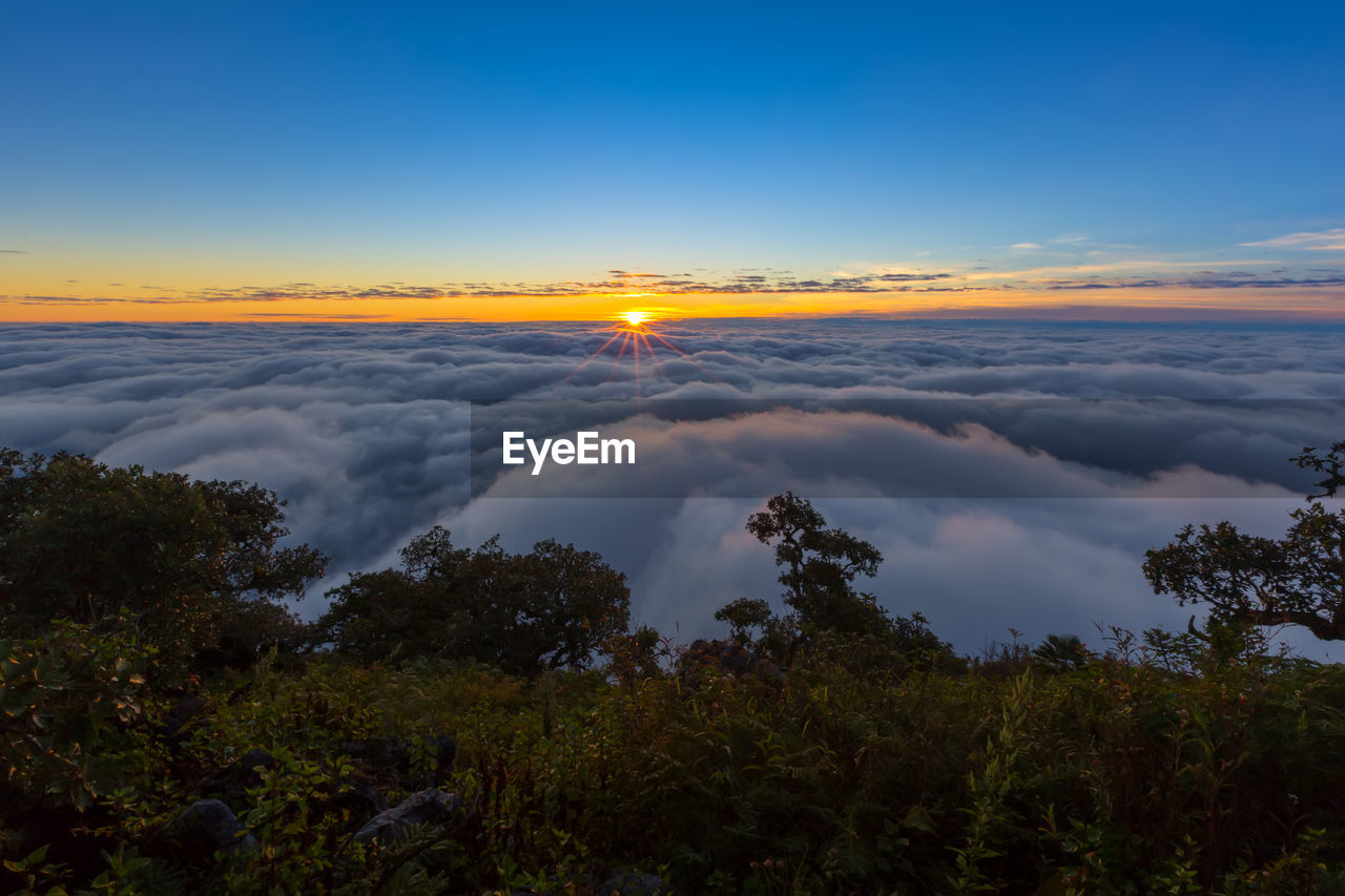 SCENIC VIEW OF LANDSCAPE AGAINST SKY DURING SUNSET