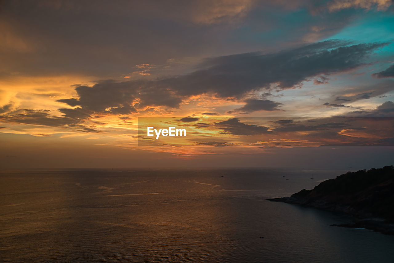 SCENIC VIEW OF SEA DURING SUNSET