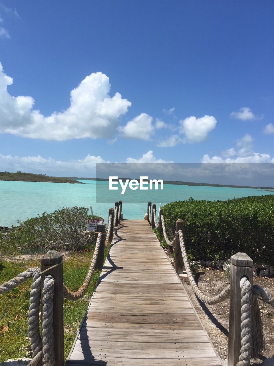 View of pier on calm sea