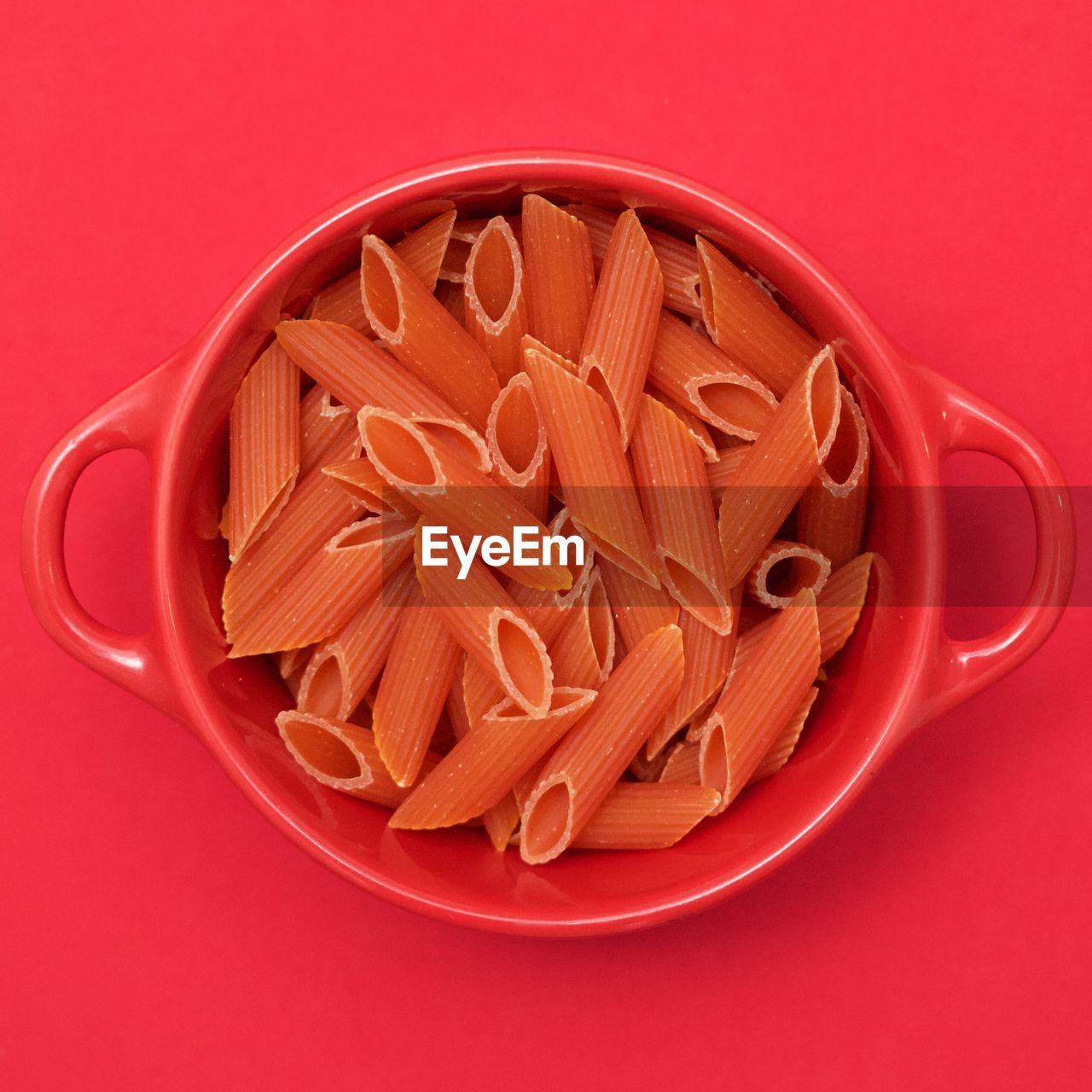 High angle view of pasta in bowl