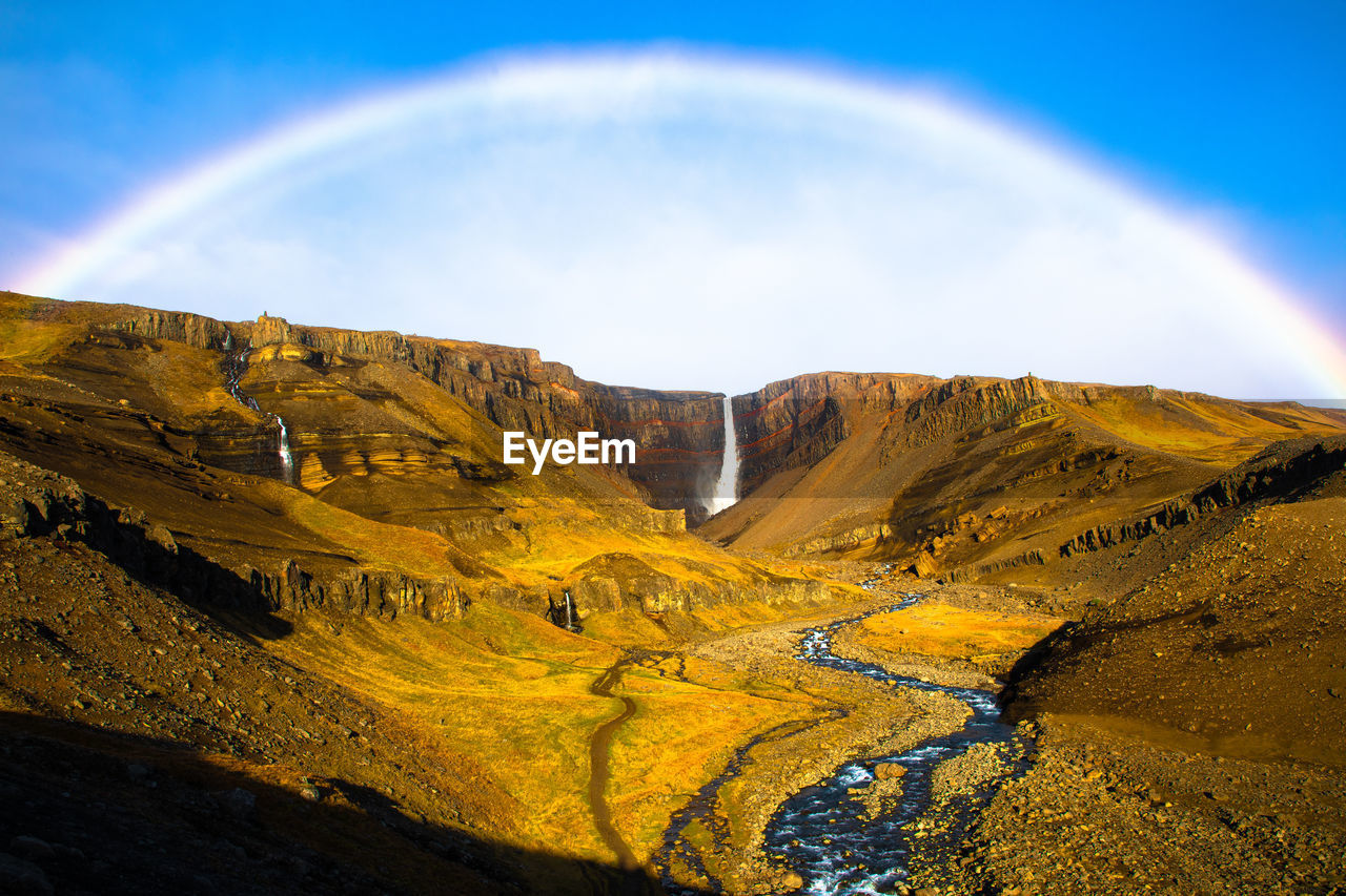 SCENIC VIEW OF RAINBOW OVER LANDSCAPE