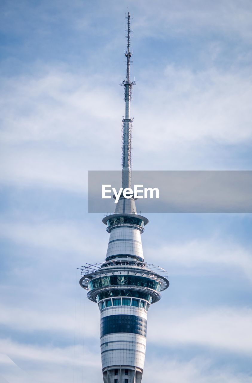 Low angle view of sky tower against sky