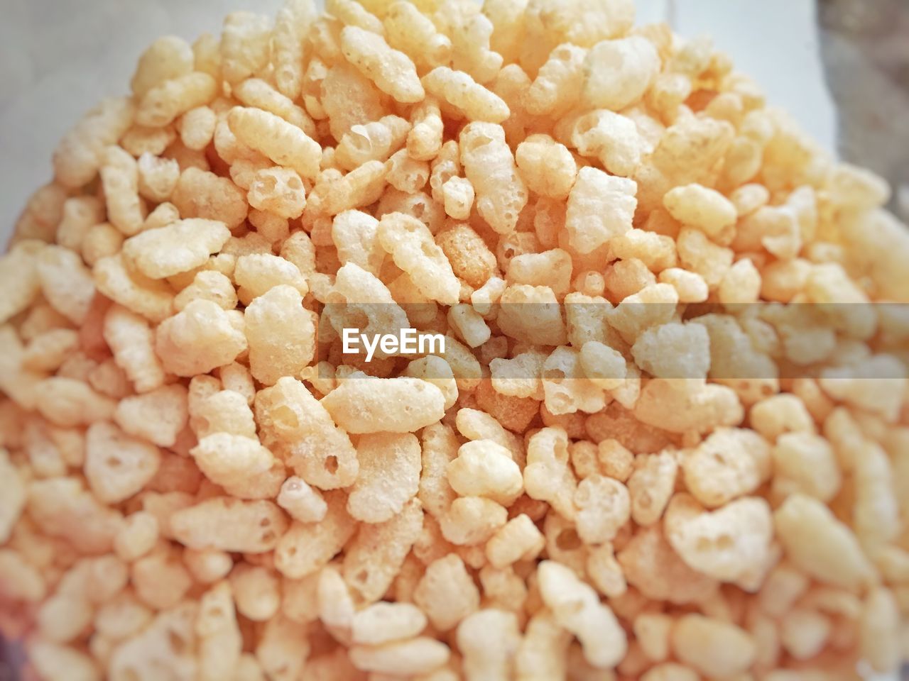 Close-up of puffed rice