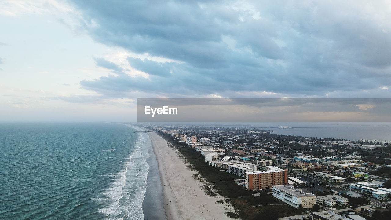 High angle view of sea against sky