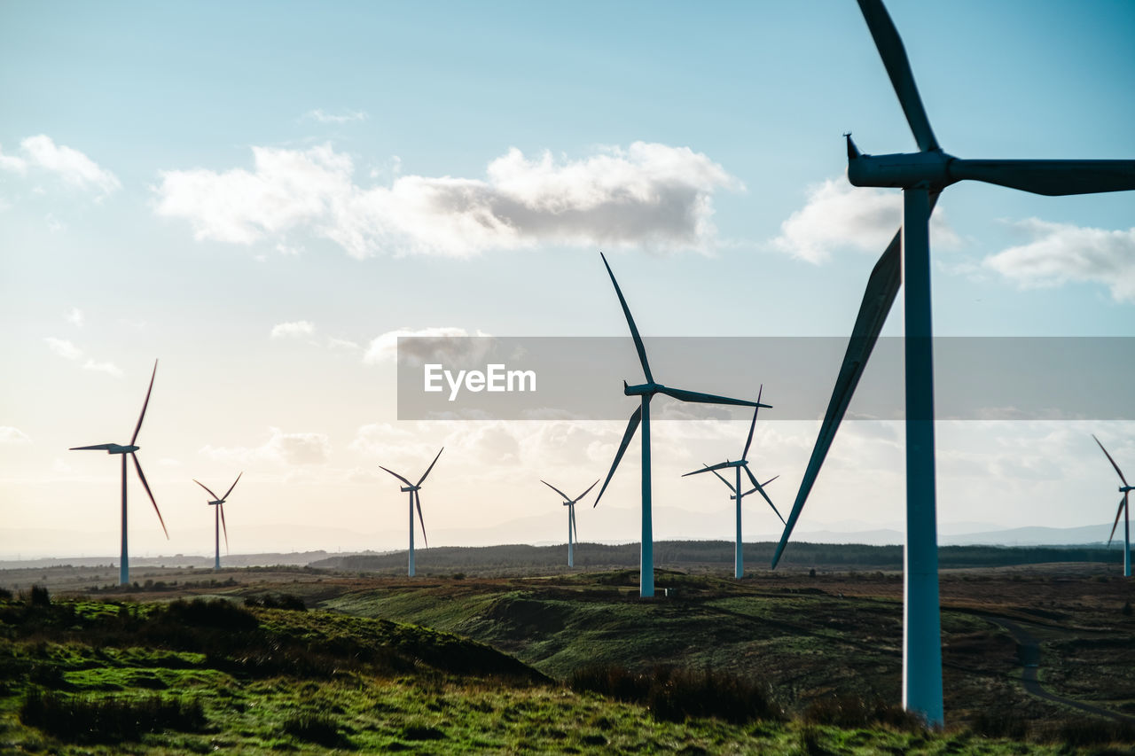 Scottish wind farm on a sunny winter day