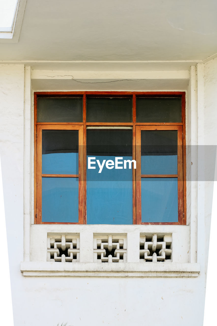 Low angle view of window on building