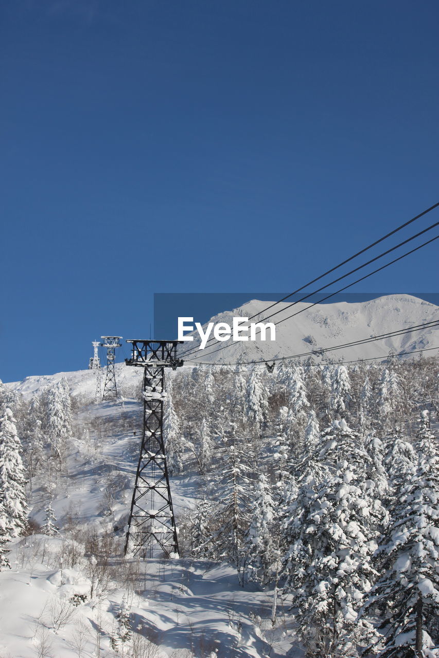 Low angle view of snow covered mountain against sky