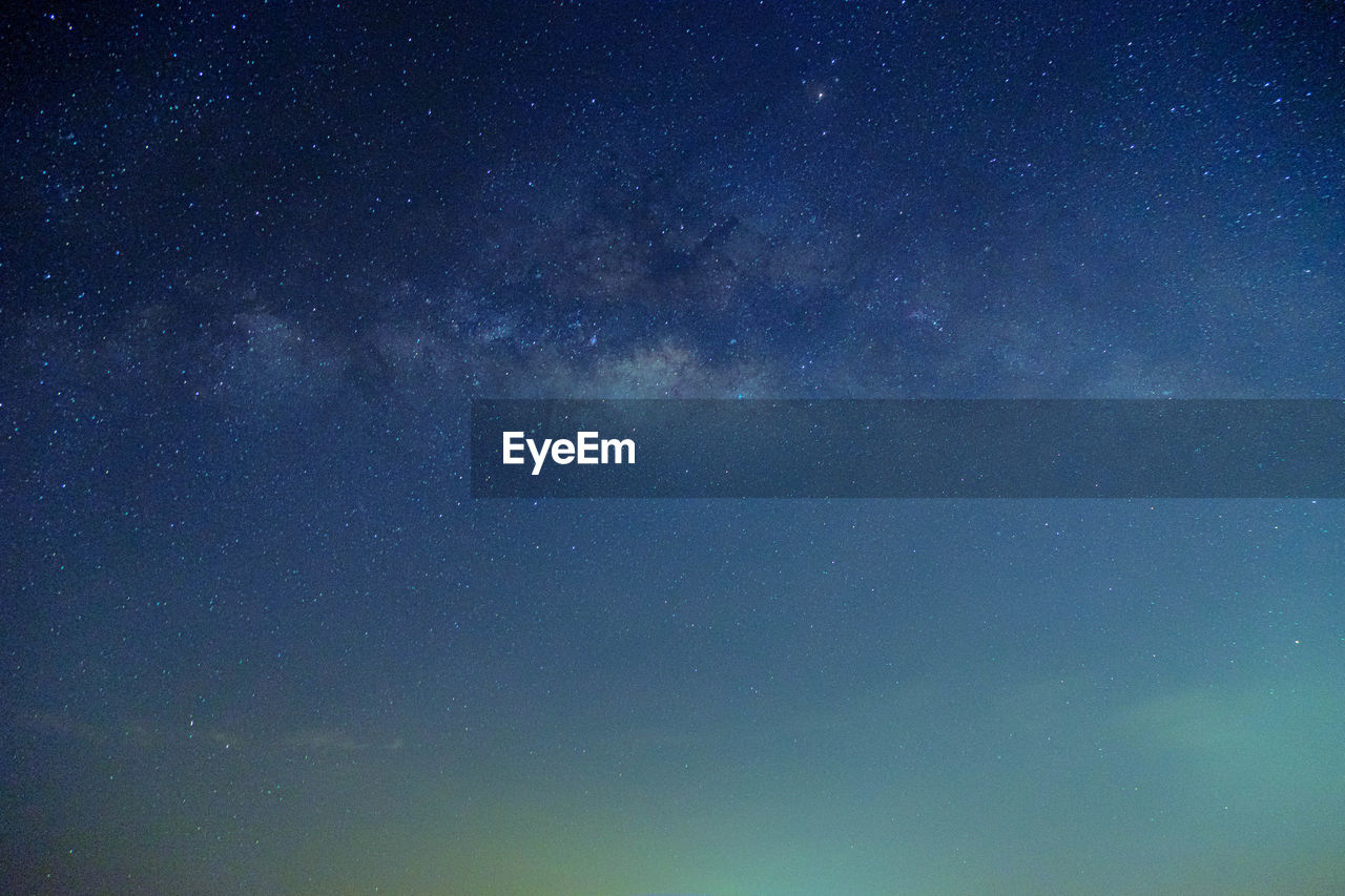 low angle view of blue sky at night