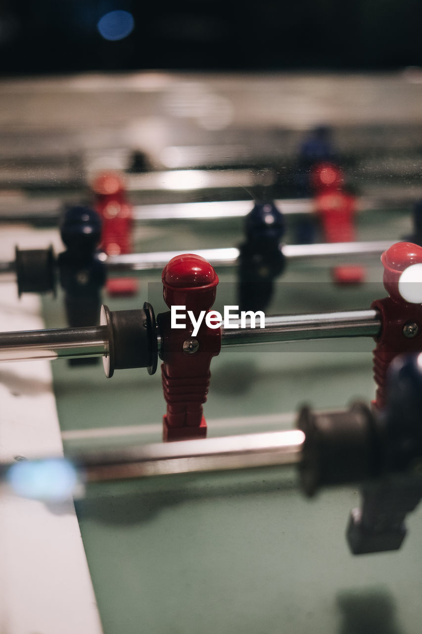 Close-up of foosball