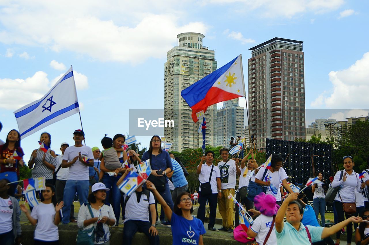 Philippines and israel flags during the philippines-israel friendship day.