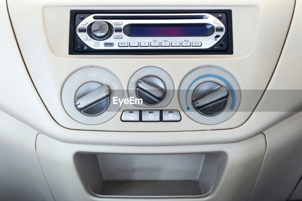 Close-up of control in car