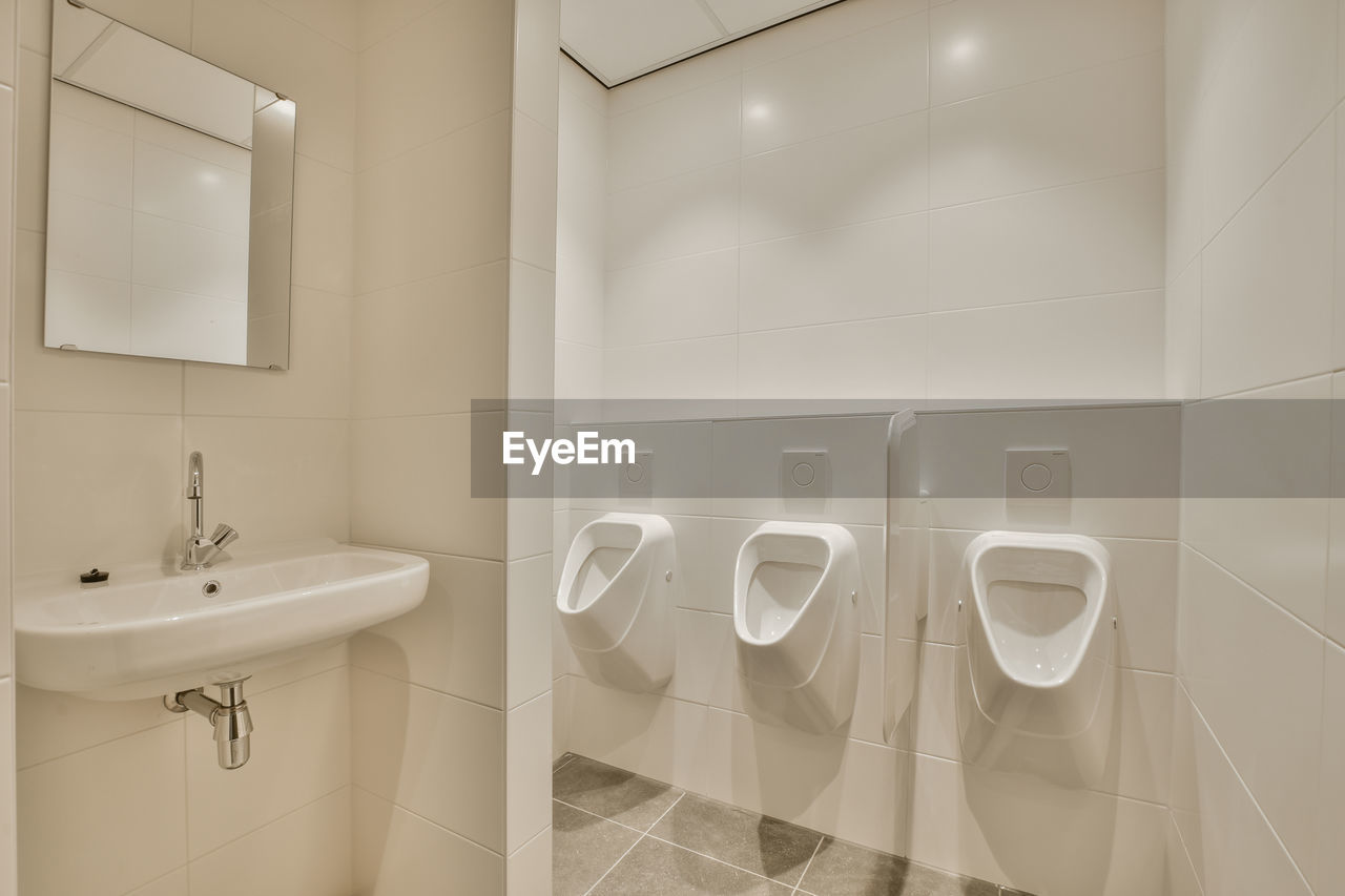 high angle view of sink in bathroom