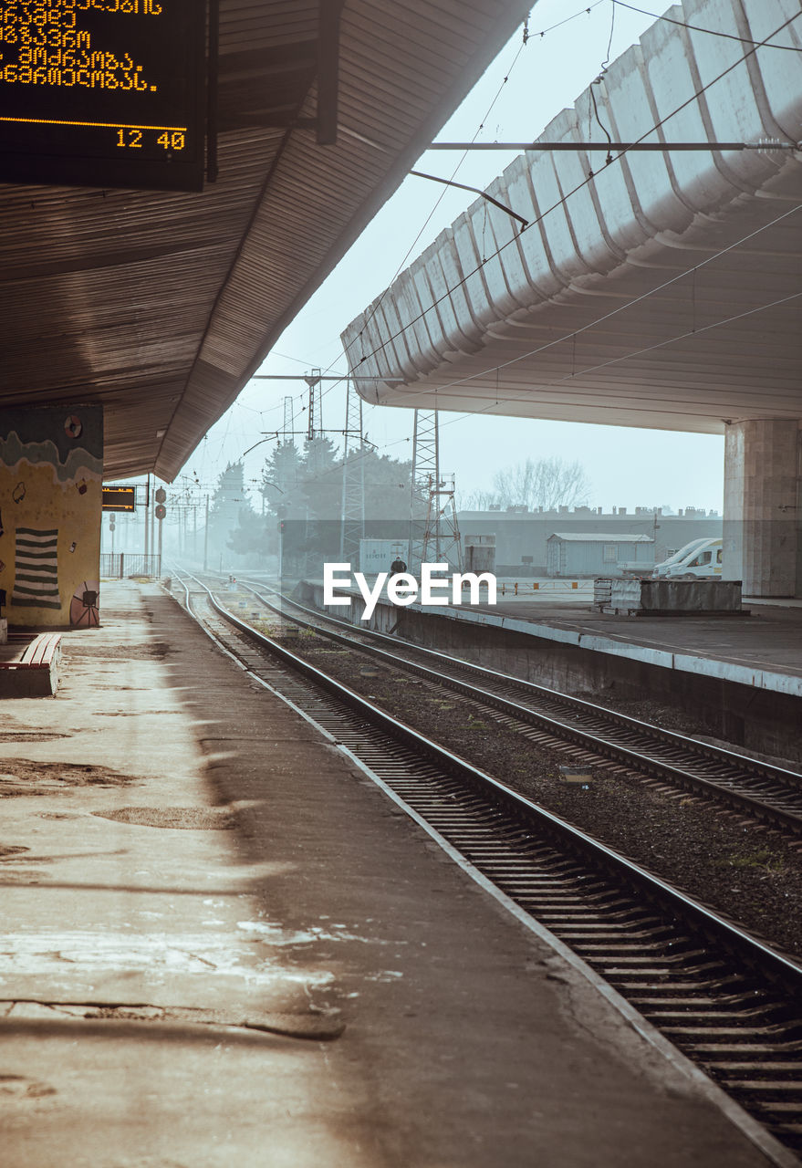 Train at railroad station platform