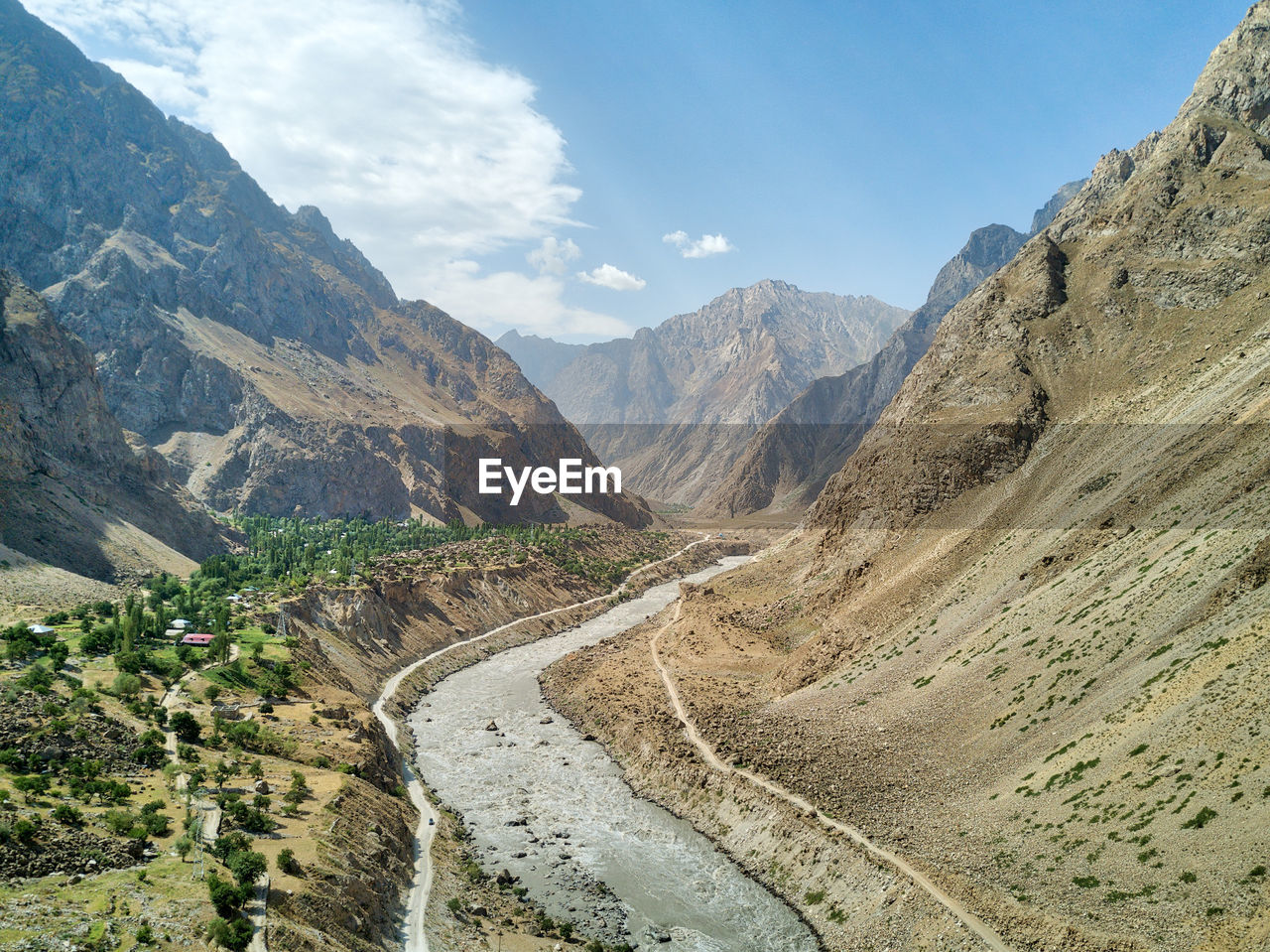 Scenic view of mountains against sky