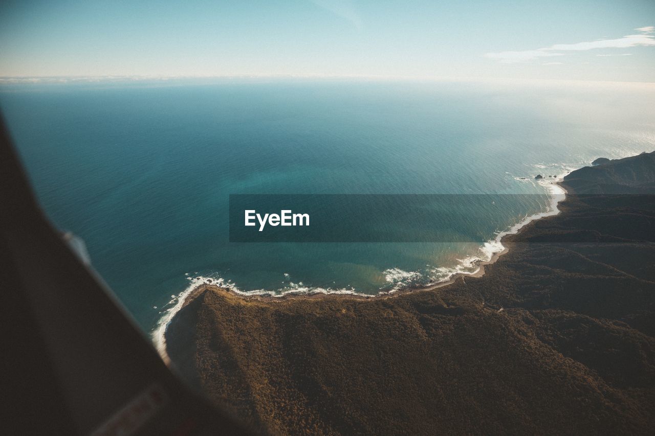 High angle view of beach against sky