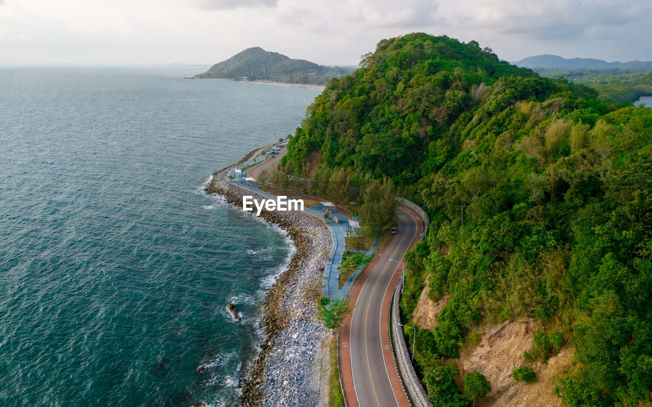 high angle view of sea