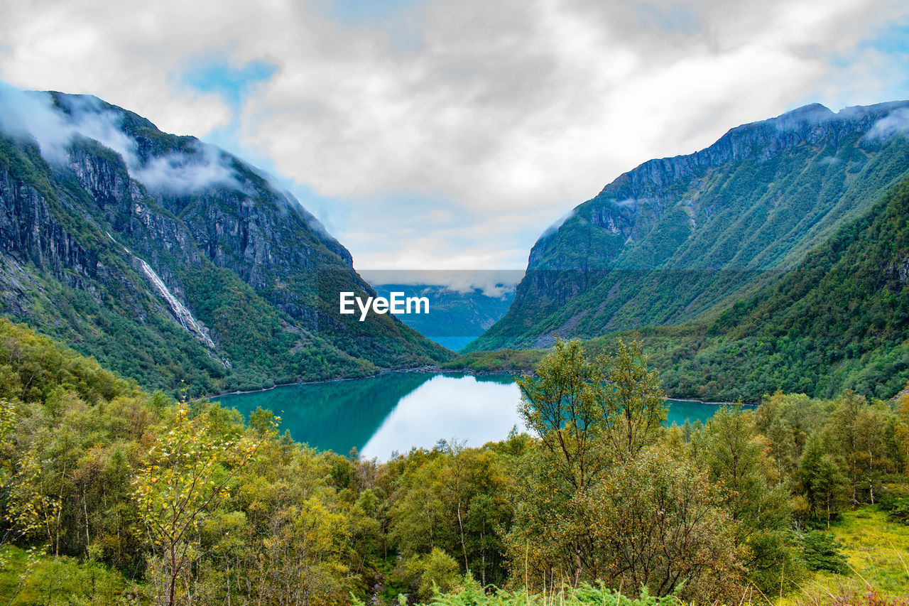Scenic view of mountains against sky